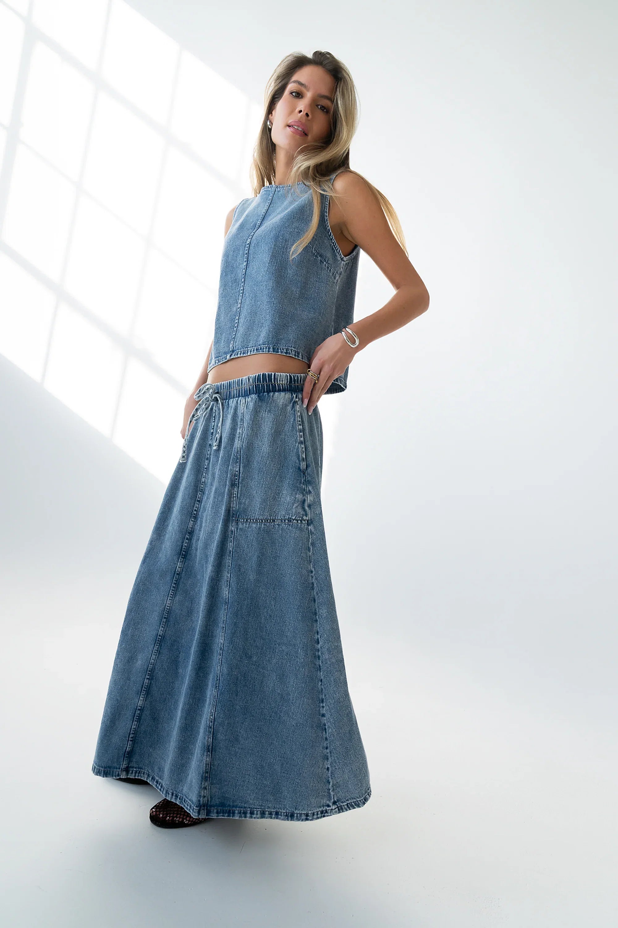 Khloe Denim Maxi Skirt