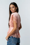 Chelsea Satin Blouse in Blush