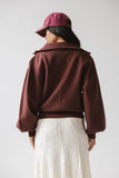 Markus Knit Bomber Jacket in Marsala FINAL SALE