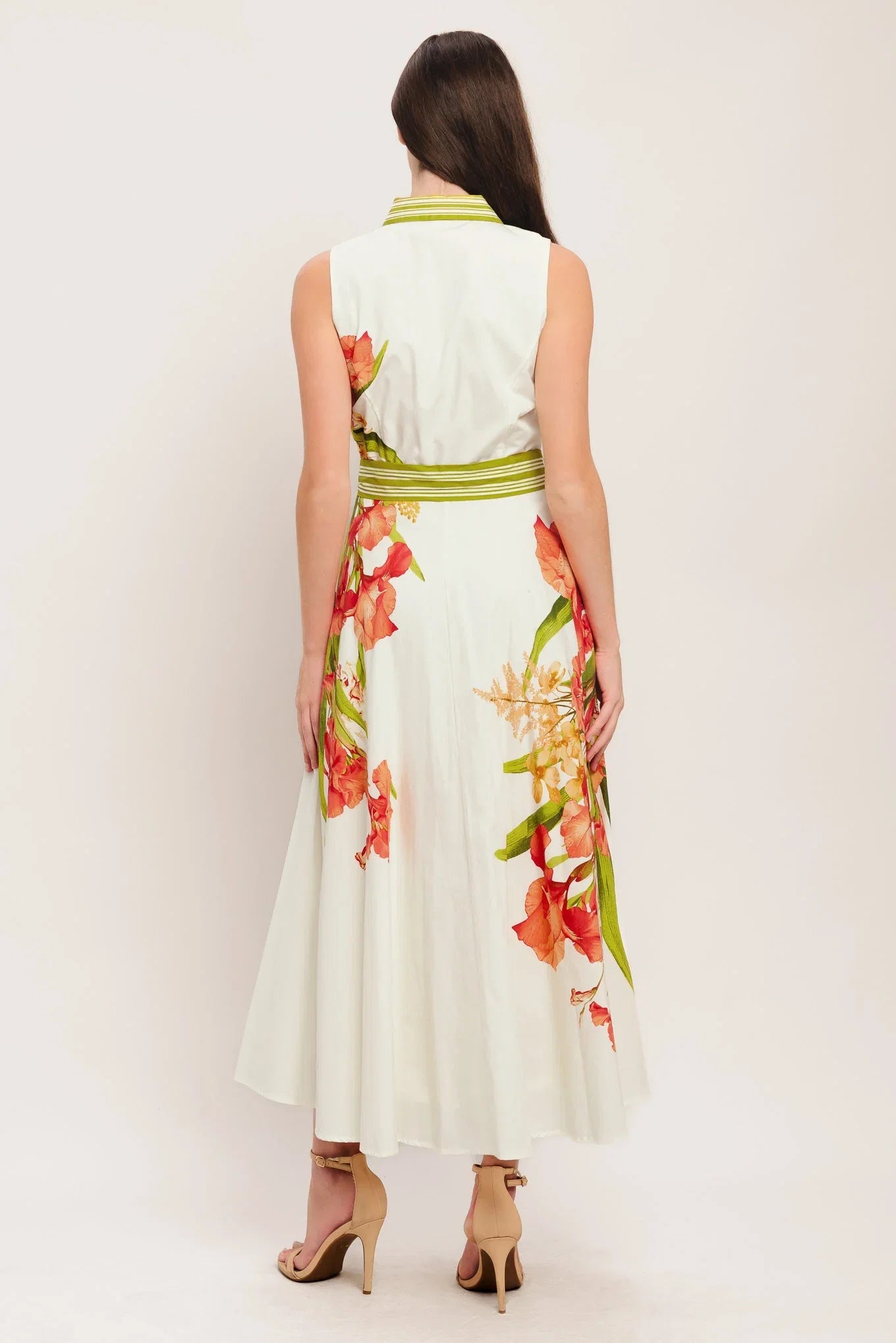 SPRING HEIRLOOM FLORAL PRINT MIDI DRESS