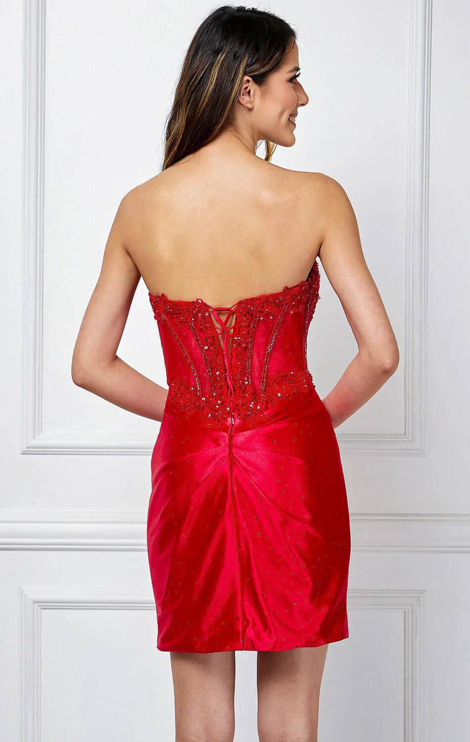HARRIET MINI DRESS STRAPLESS SCOOP NECKLINE COCKTAIL DRESS