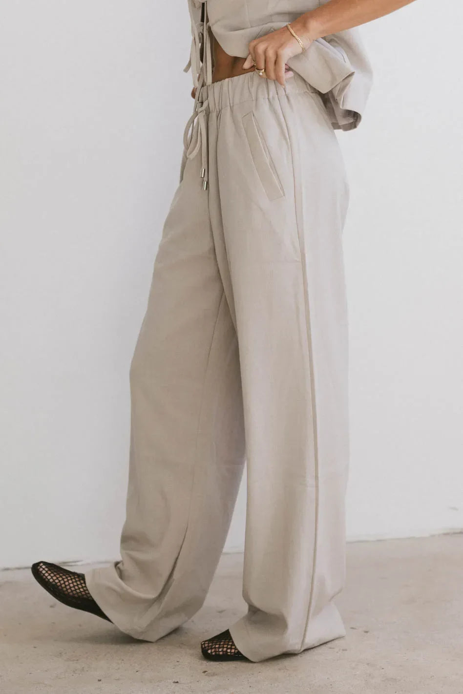 Eslyn Baggy Pants in Taupe FINAL SALE