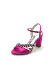 Fuchsia High Heels with Shimmering Metal Accents