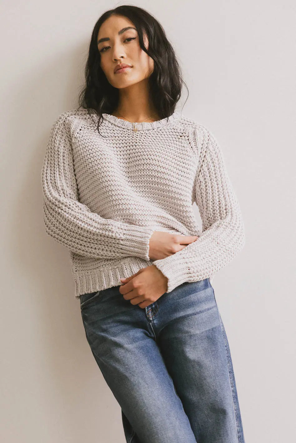 Juniper Textured Sweater in Grey FINAL SALE