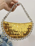 Womens Sparkling Rhinestone Shoulder Bag with PU Material