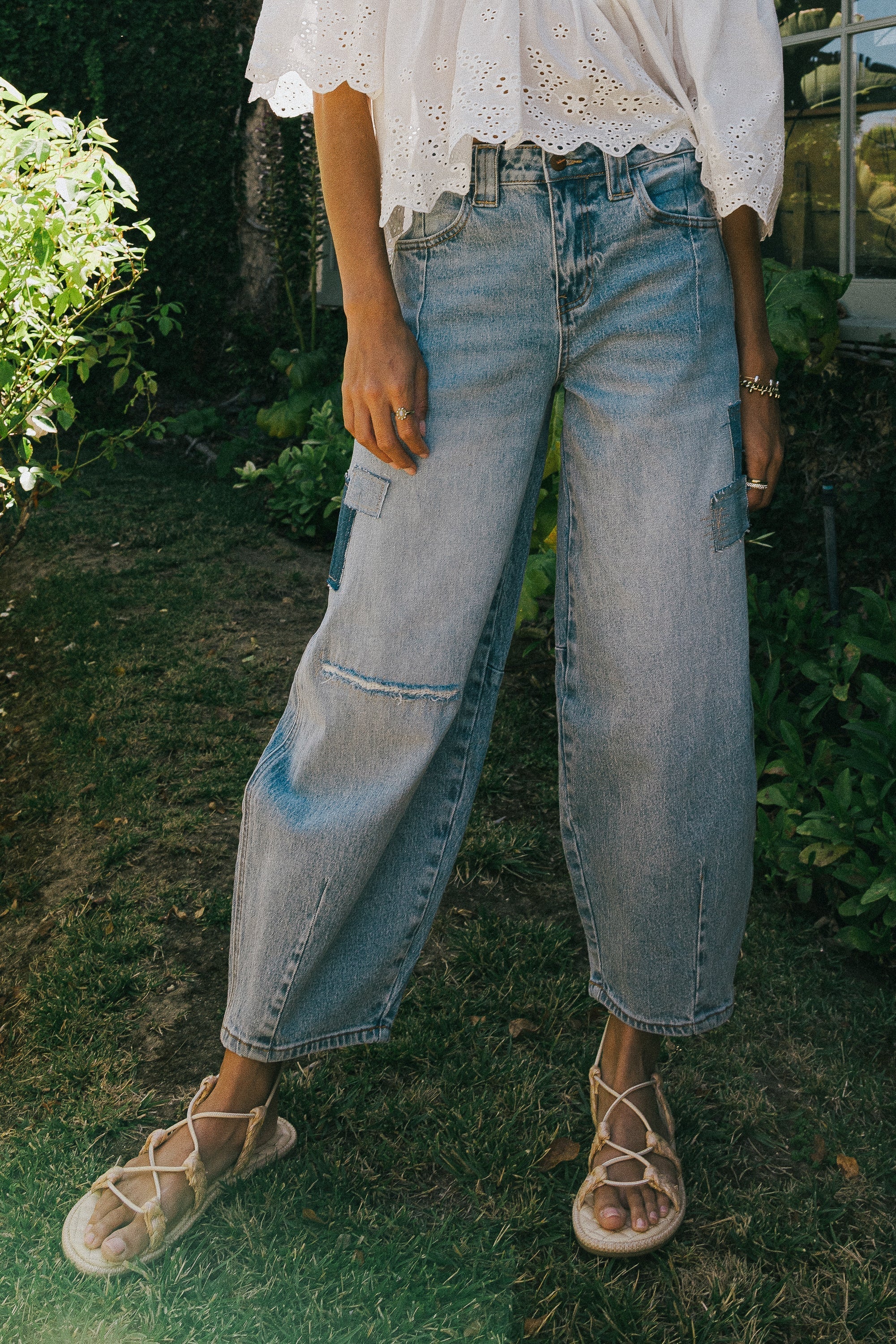 Jane Patchwork Barrel Jeans FINAL SALE