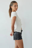 Arley Leather Belted Shorts