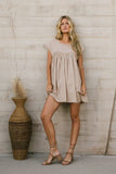 Livia Contrast Mini Dress in Taupe FINAL SALE