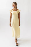 Lydia Ruffle Maxi Dress in Yellow FINAL SALE