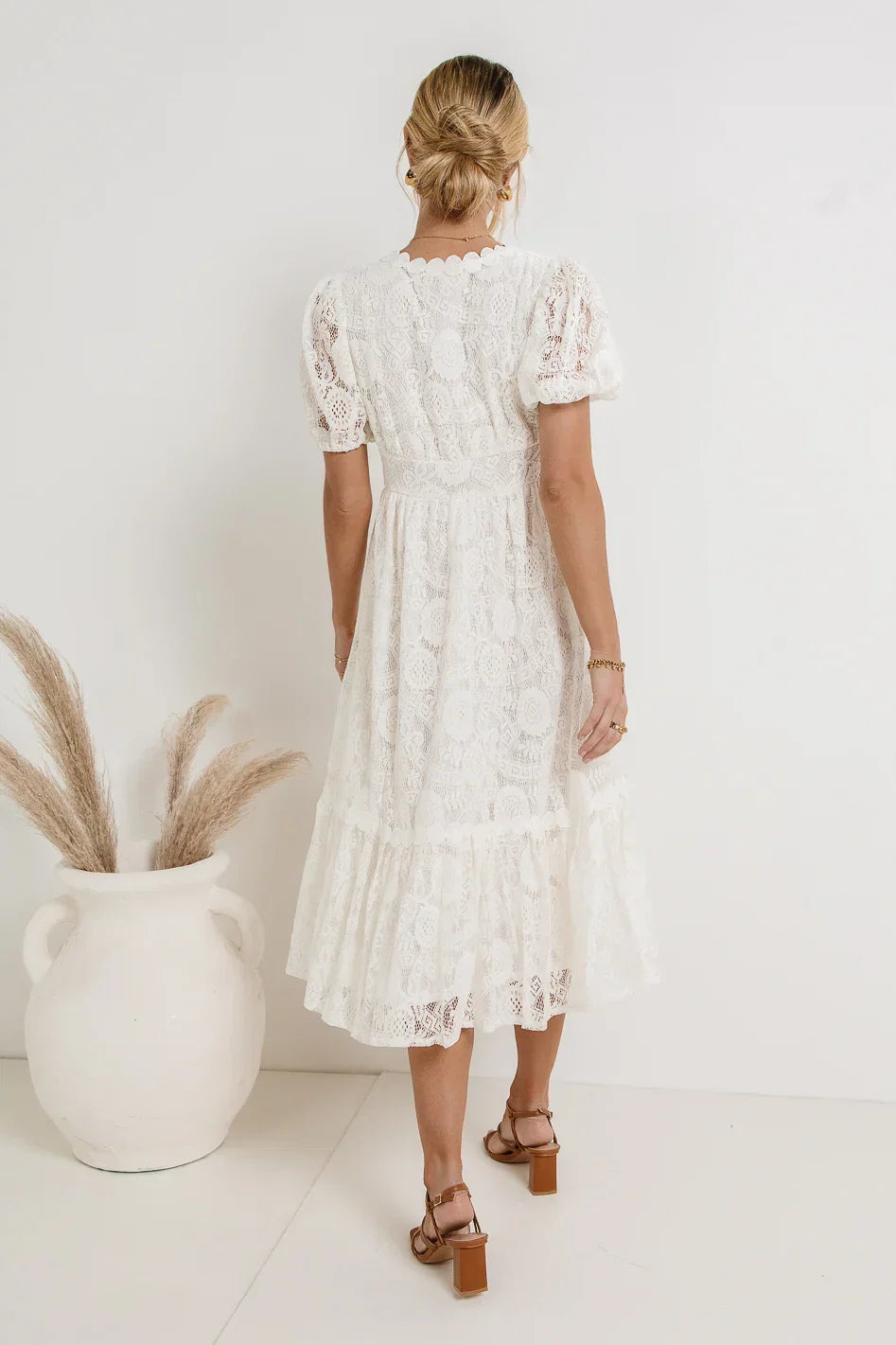Rowan Lace Dress in White FINAL SALE