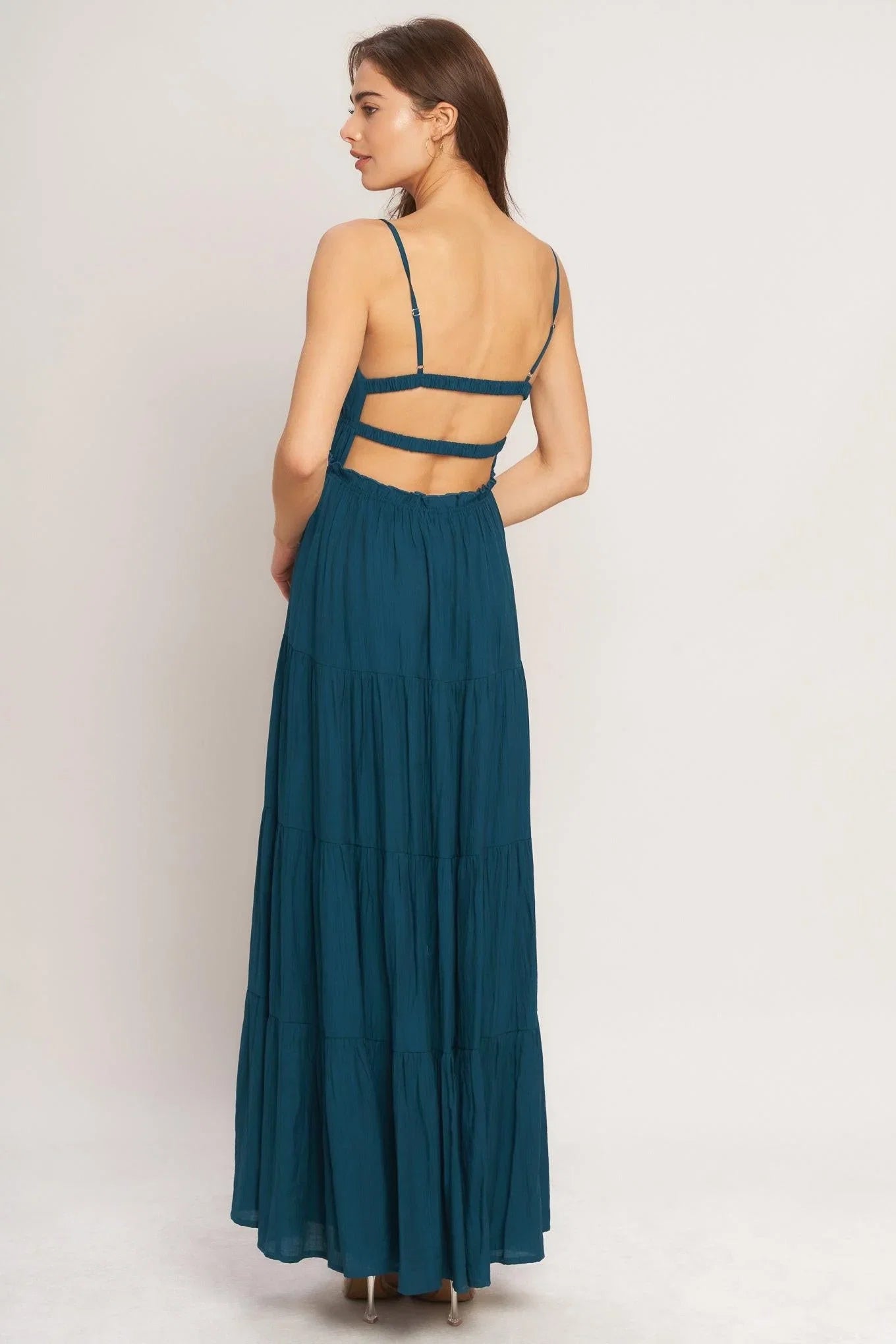 OCEAN BREEZE TEAL MAXI DRESS