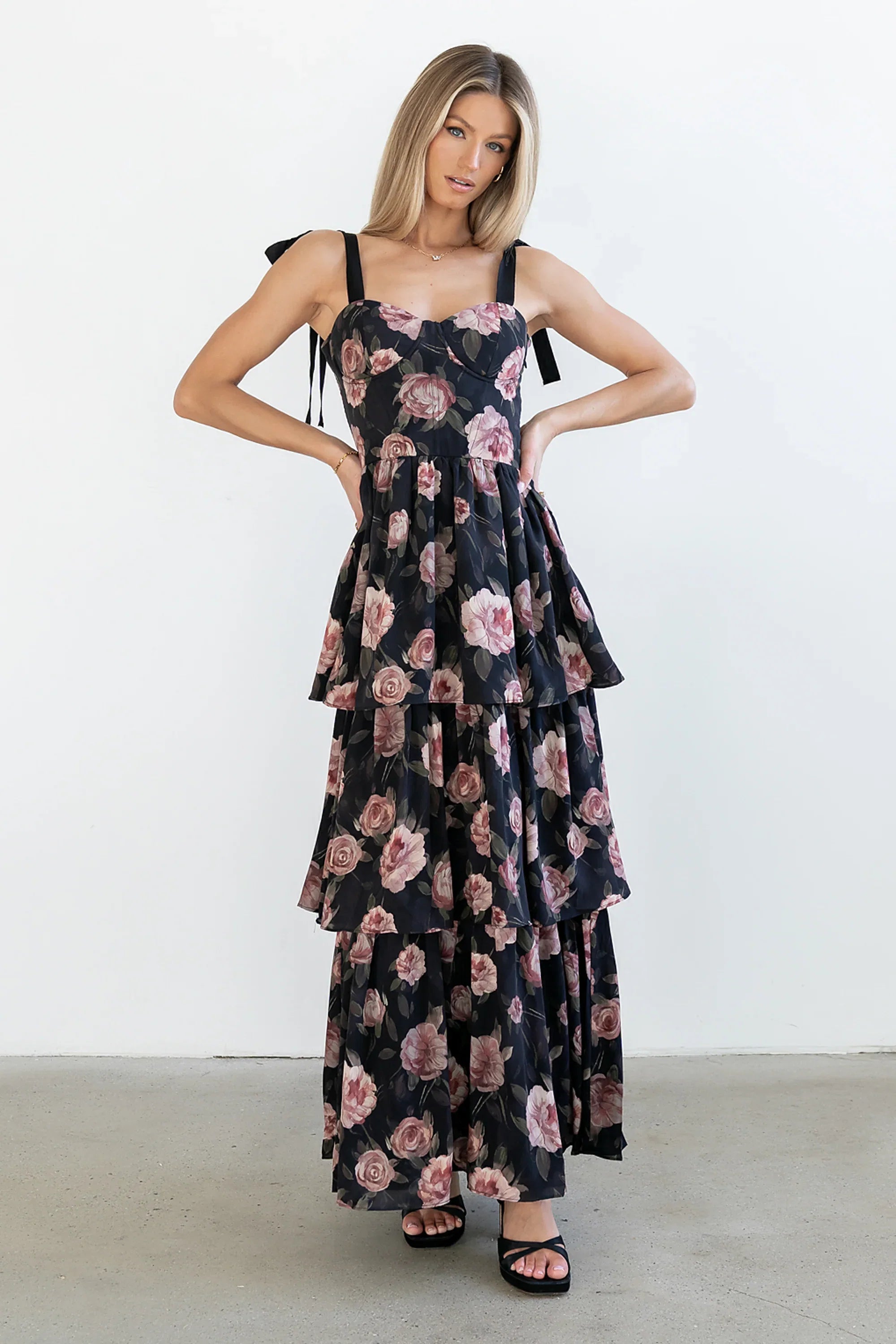 Cashe Ruffle Maxi Dress