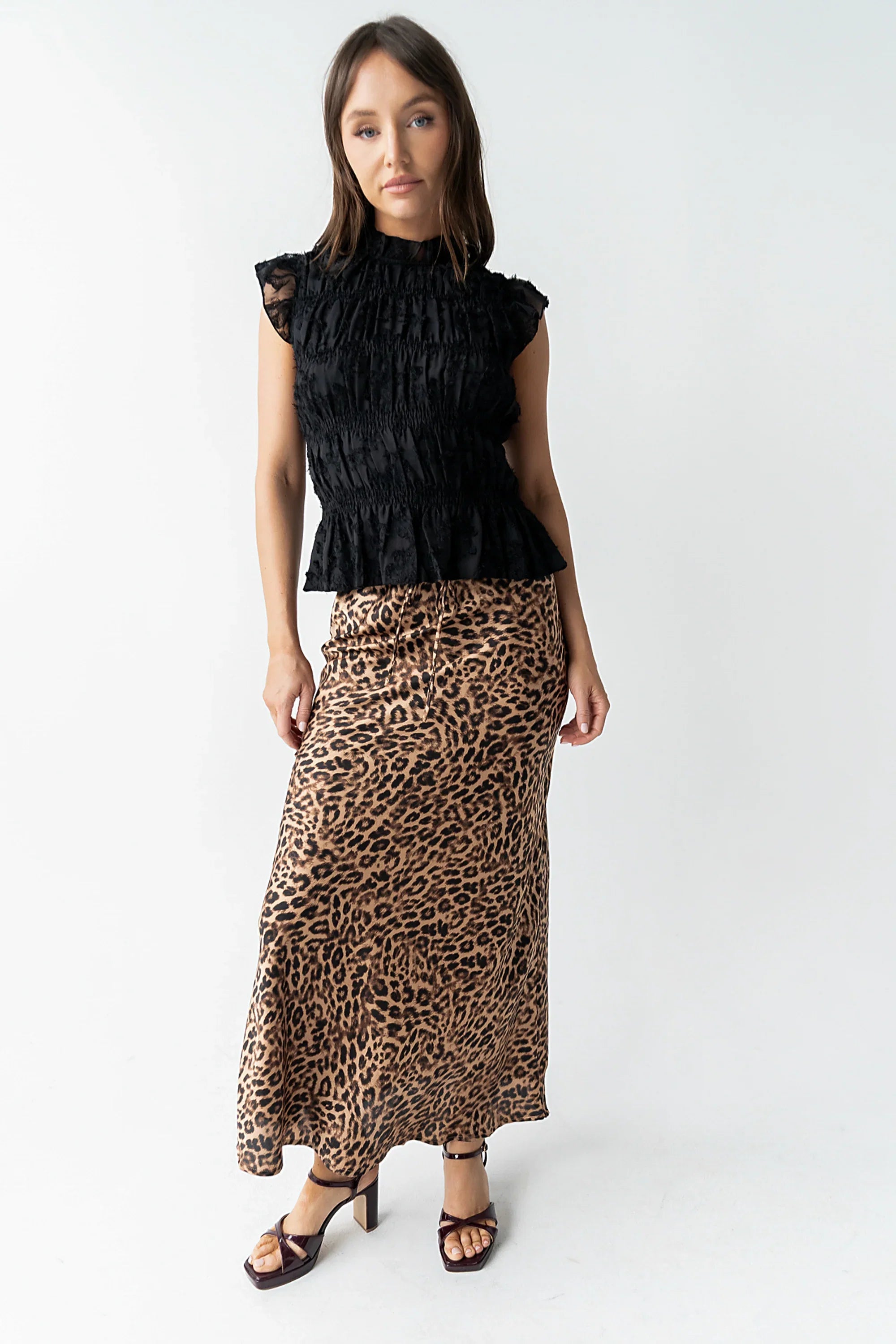 Rodney Smocked Blouse in Black