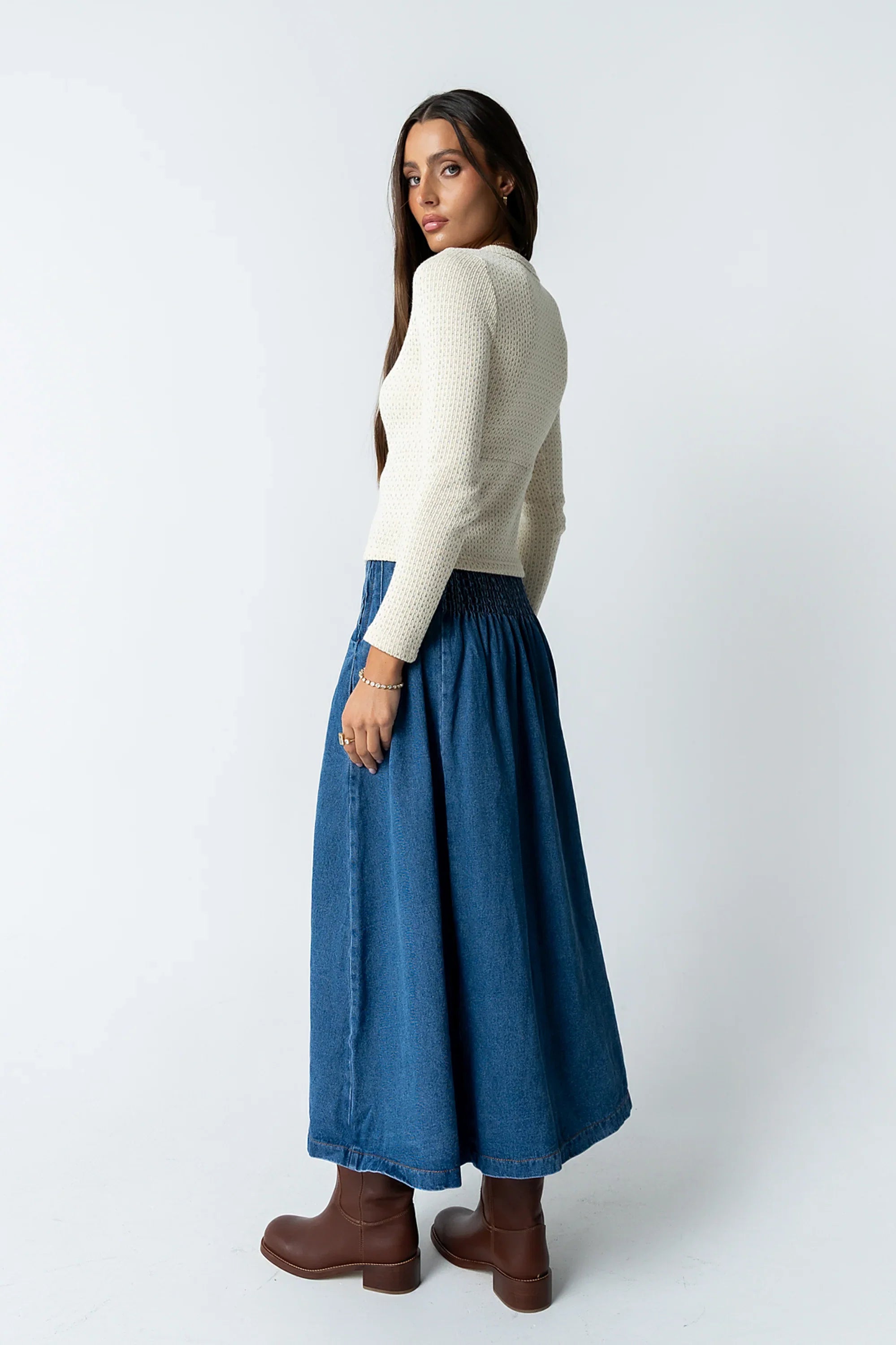 Lola Denim Midi Skirt