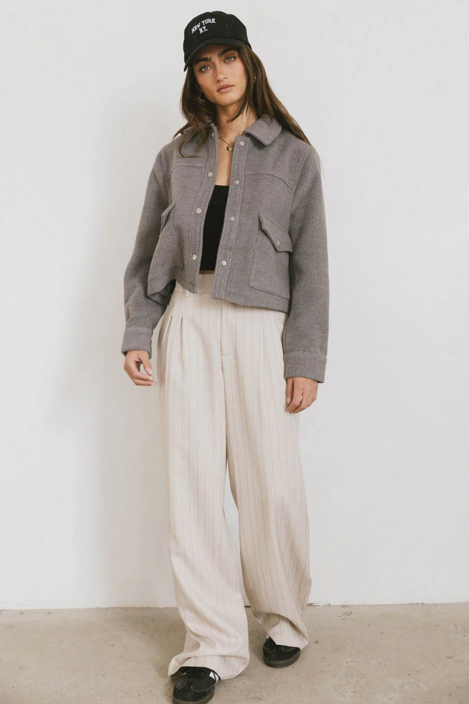 Nina Wool Blend Jacket in Grey FINAL SALE