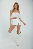 Lula Strapless Organza Crop Top