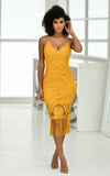Khaleesi Dress Mustard Lace Dress With Fringe