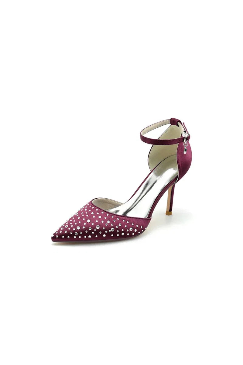 Pointed Toe High Heels with Ankle Strap