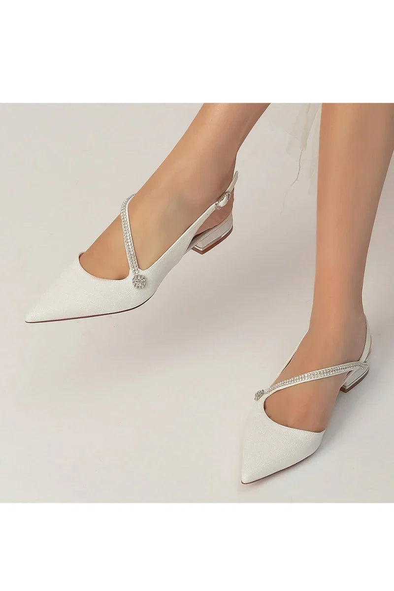 Crystal Slingback Sequin Pointed Toe Flats