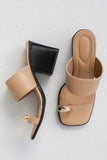 Fawn Block Heel in Nude