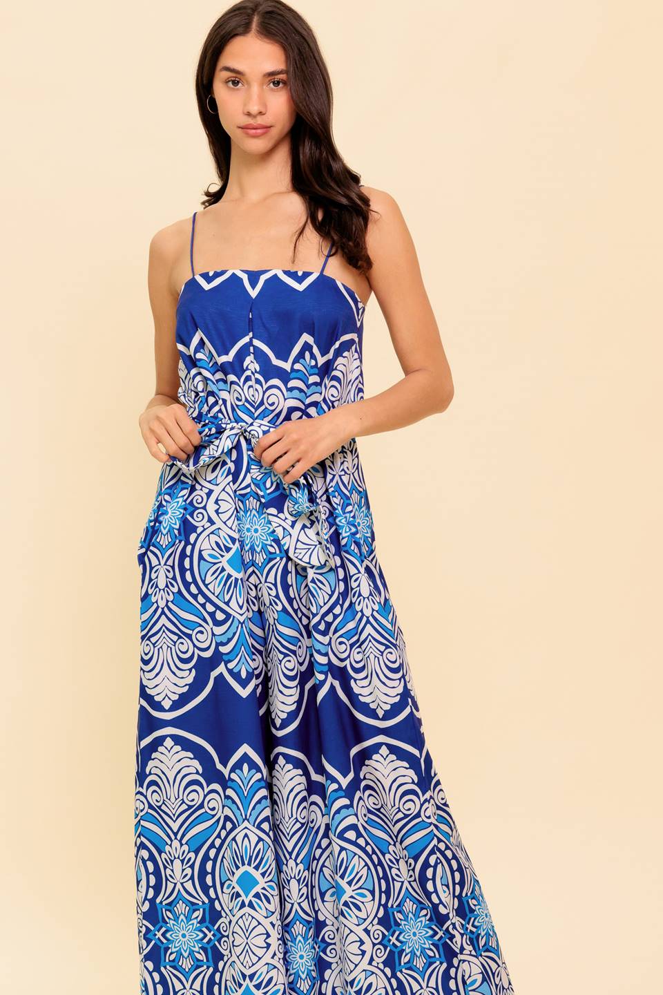 SELAH PRINTED JUMPSUIT NAVY