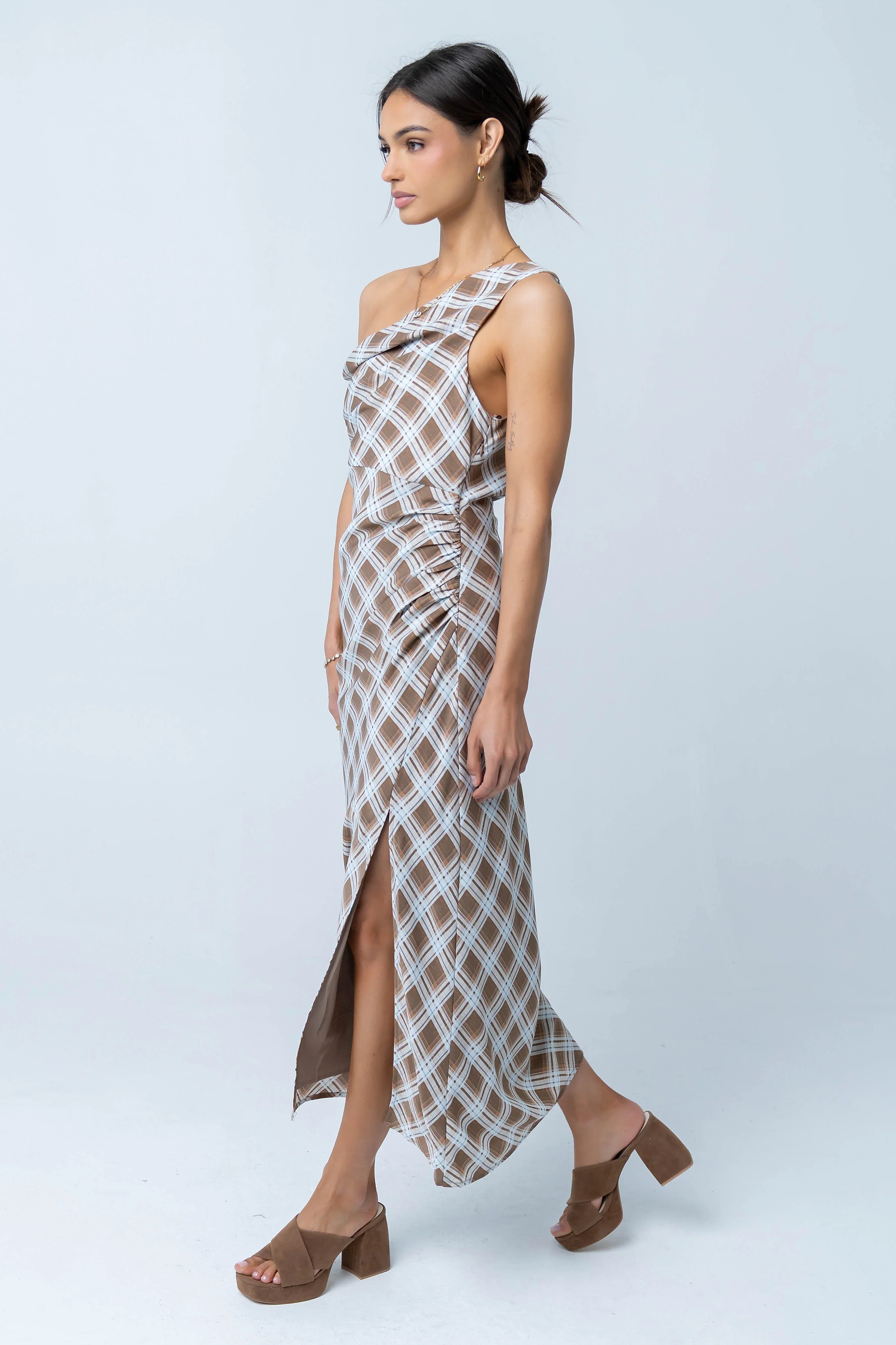Renae Plaid Maxi Dress
