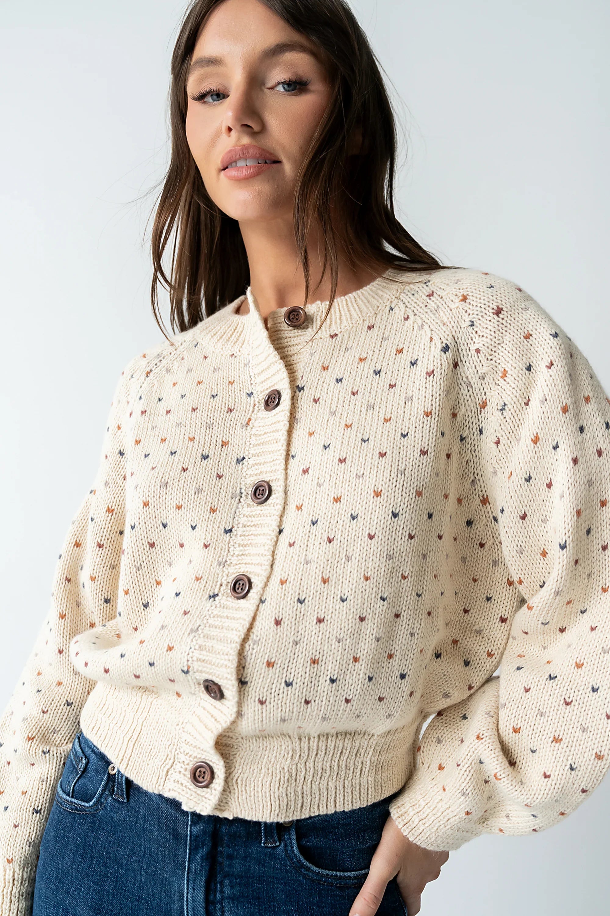Sophie Knit Cardigan in Beige FINAL SALE