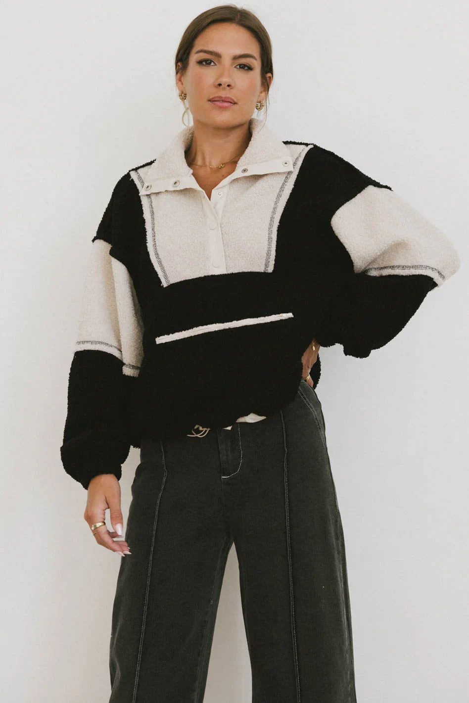 Indra Quarter Zip in Black FINAL SALE