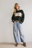Apres Graphic Sweater in Hunter Green FINAL SALE