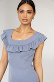 Lydia Ruffle Maxi Dress in Blue FINAL SALE