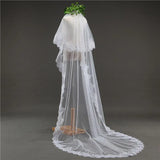 Two Tier Tulle Lace Edge Bridal Veil Wedding Veil