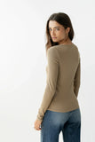 Marceline Textured Top in Taupe