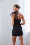 Lucca One Shoulder Organza Bodycon Mini Dress
