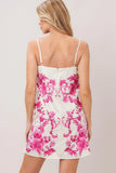 CHIC BLOSSOM PINK FLORAL MINI DRESS