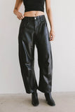 Taron Vegan Leather Barrel Jeans FINAL SALE