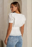 Holly Textured Blouse in White FINAL SALE