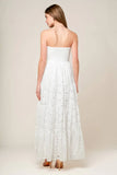 WISHING WELL STRAPLESS WHITE LACE MAXI DRESS