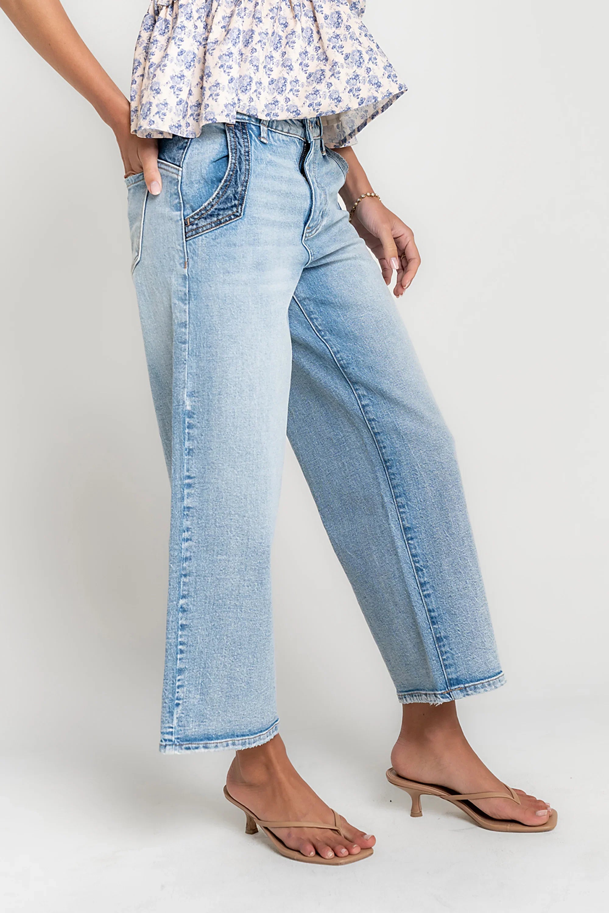 Corina Cropped Wide Leg Jeans
