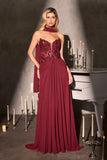 Neve Gown A Line Formal Dress With Scarf