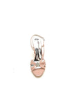Burgundy High Heeled Sandals with Crystal Accent