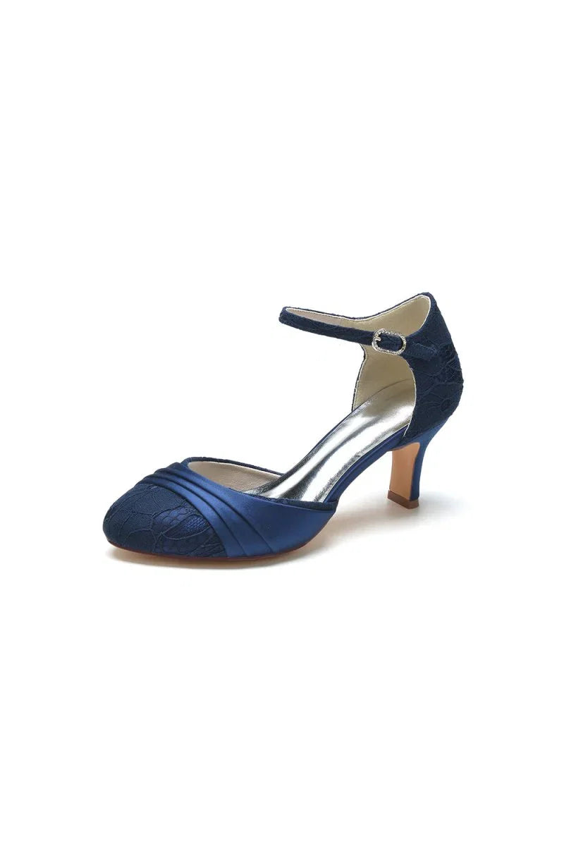 Lace Pointed Toe Satin Wedding Shoes