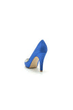 Satin Peep Toe Slip on Rhinestone High Heels