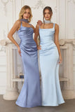 Toby Maxi Satin Dress with Lace Up Back Scarf