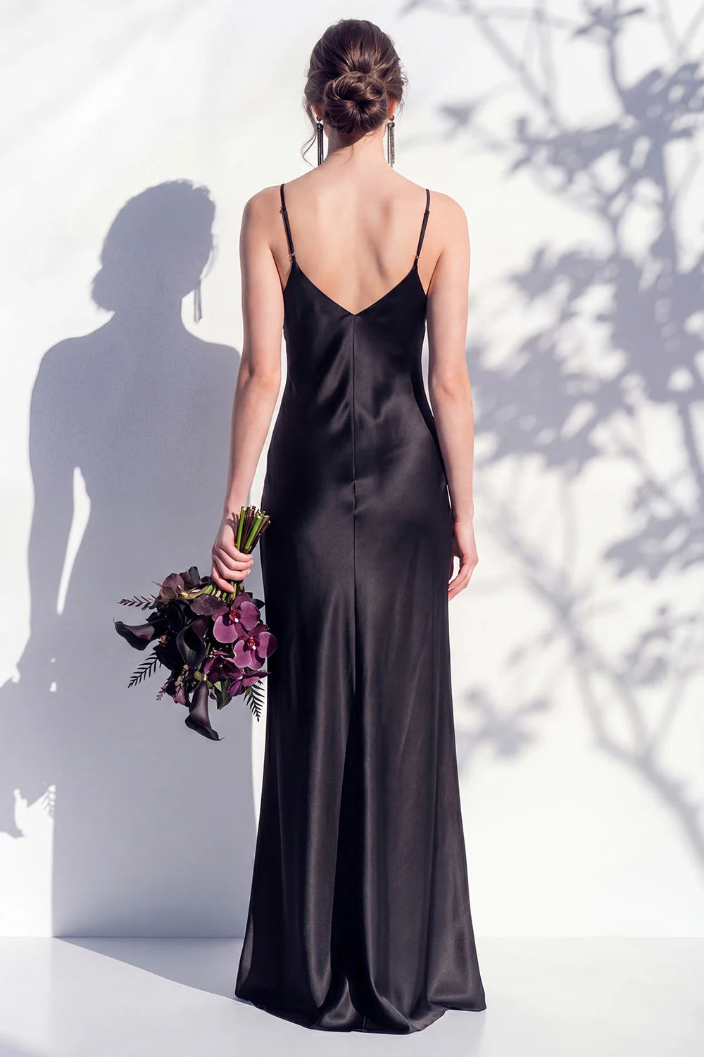 Satin Spaghetti Straps Sheath Sage Bridesmaid Dress