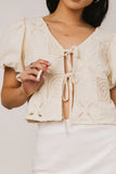 Sylas Embroidered Blouse in Ivory FINAL SALE