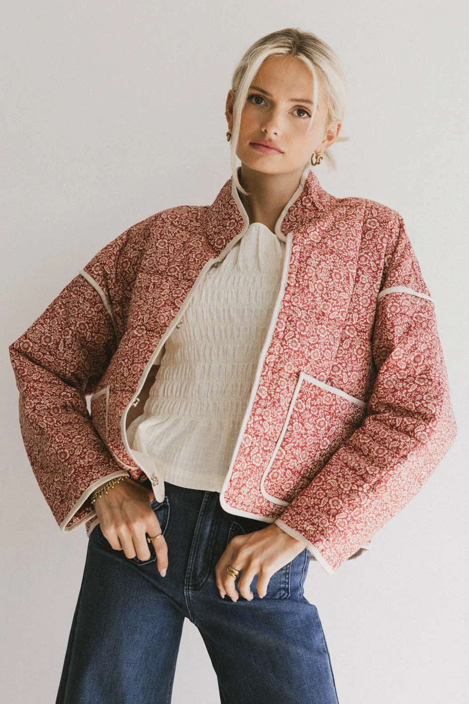 Kadee Quilted Jacket in Burgundy FINAL SALE