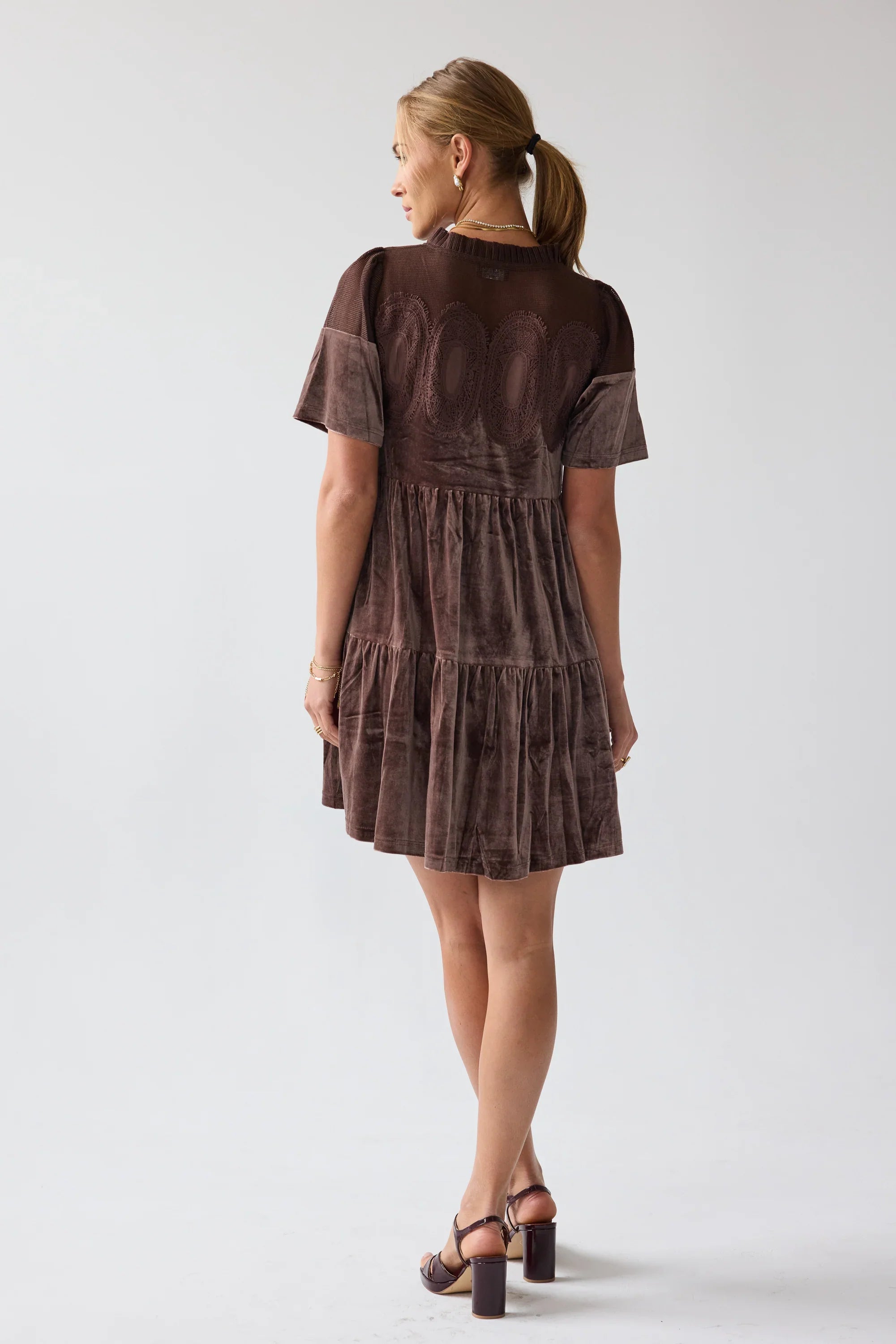 Banks Velvet Mini Dress in Brown FINAL SALE