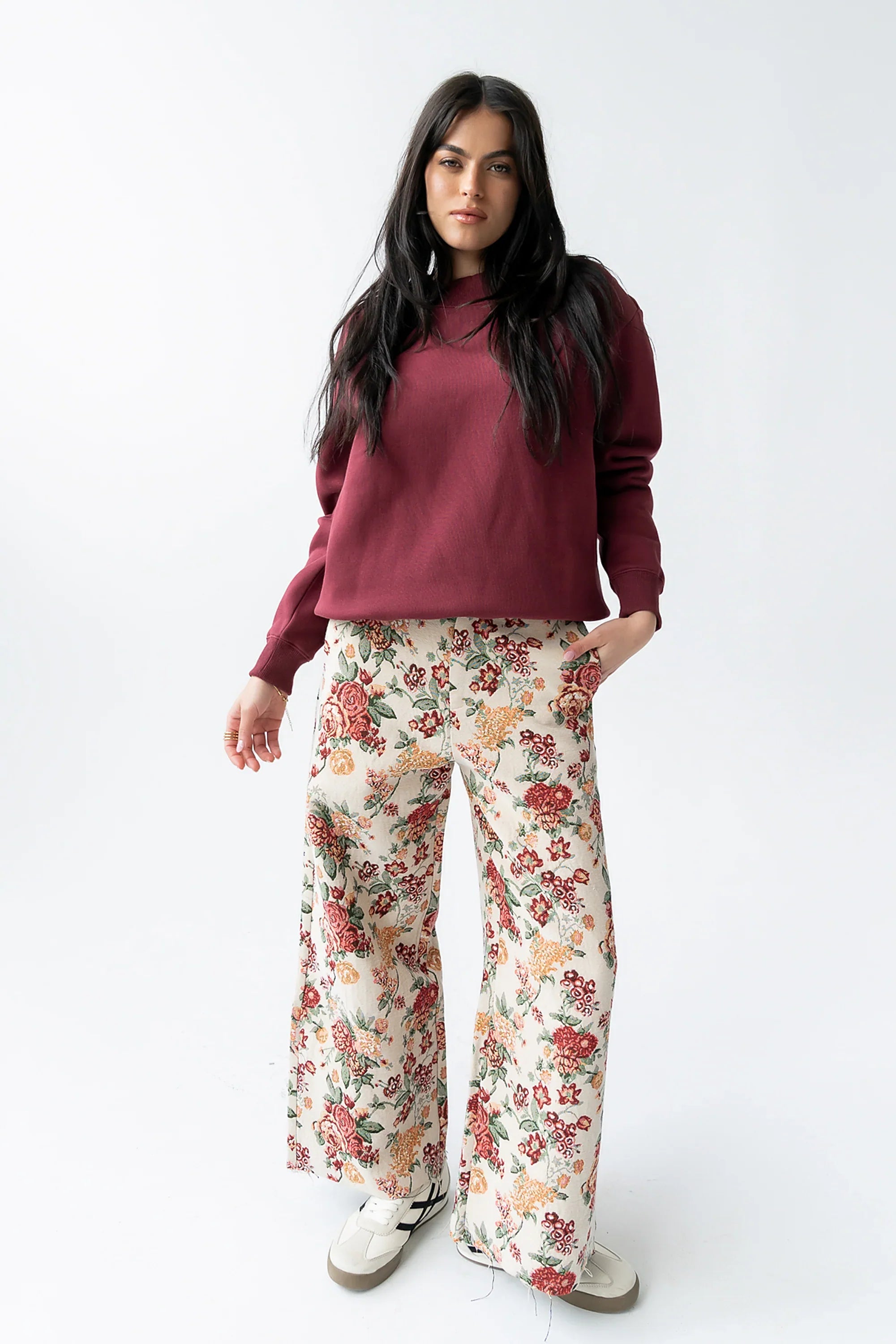 Marie Oversized Sweatshirt in Burgundy