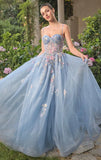 A1490 Beaded Bellflower Bustier Ball Gown Andrea Leo