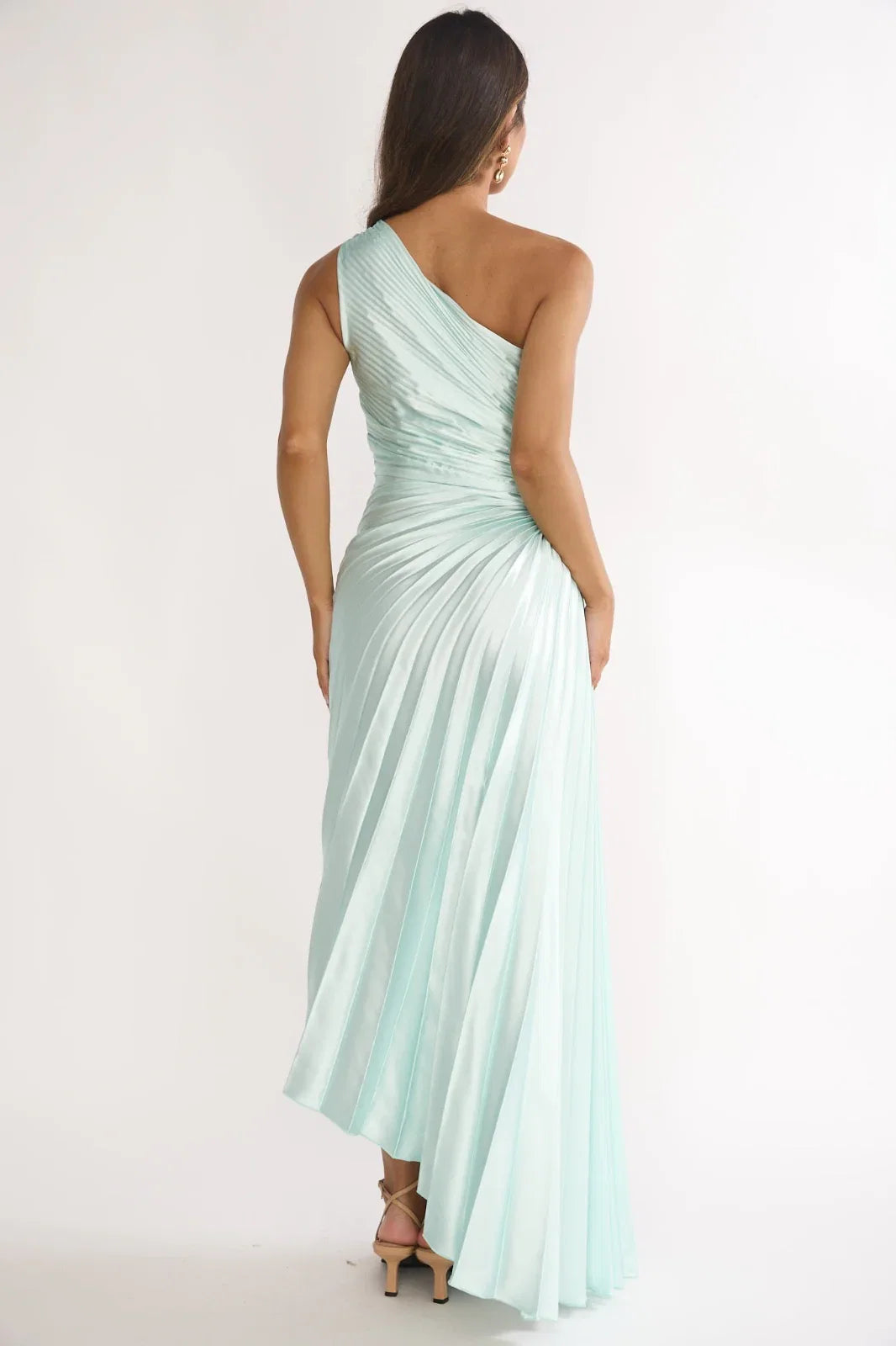 Blaine Maxi Dress Ice Blue Satin Slip Dress